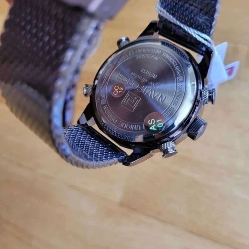 Naviforce Dual Display Chronograph Watch in Stainless Steel For Men‎